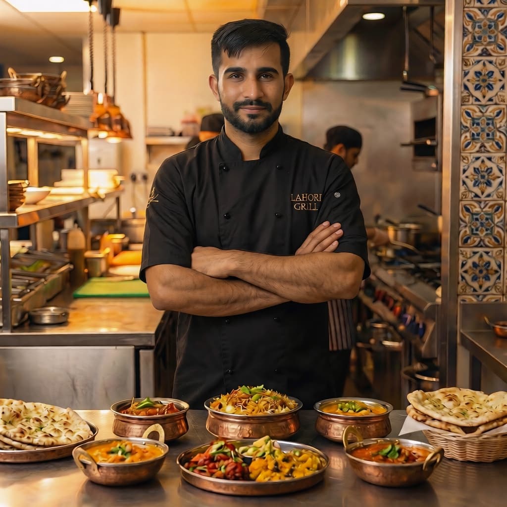 Our expert chef presenting signature Lahori dishes